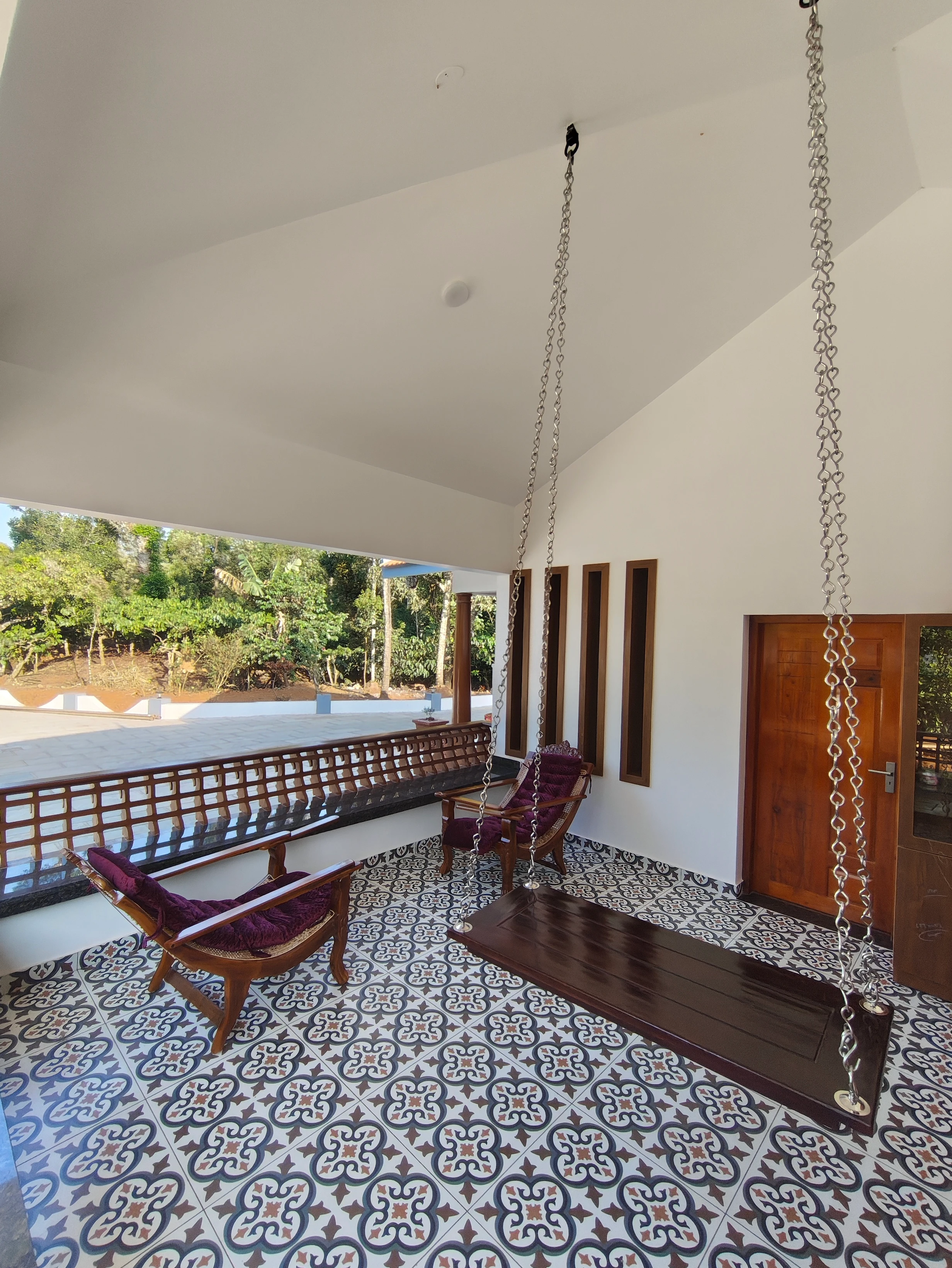 Beautiful Garden-Facing Veranda with Hanging Swing